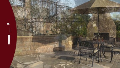 Bronze Cast Aluminum Outdoor Dining Chairs with Beige Cushions