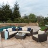 GDFStudio Avianna Outdoor Wicker 5 Seater Sofa Set with Storage Ottoman - 2 of 4