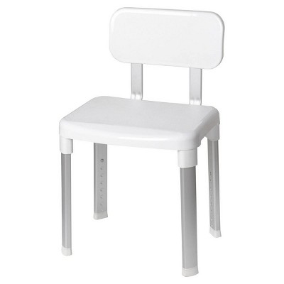 Deluxe Bathroom Chair with Back Support White - evekare