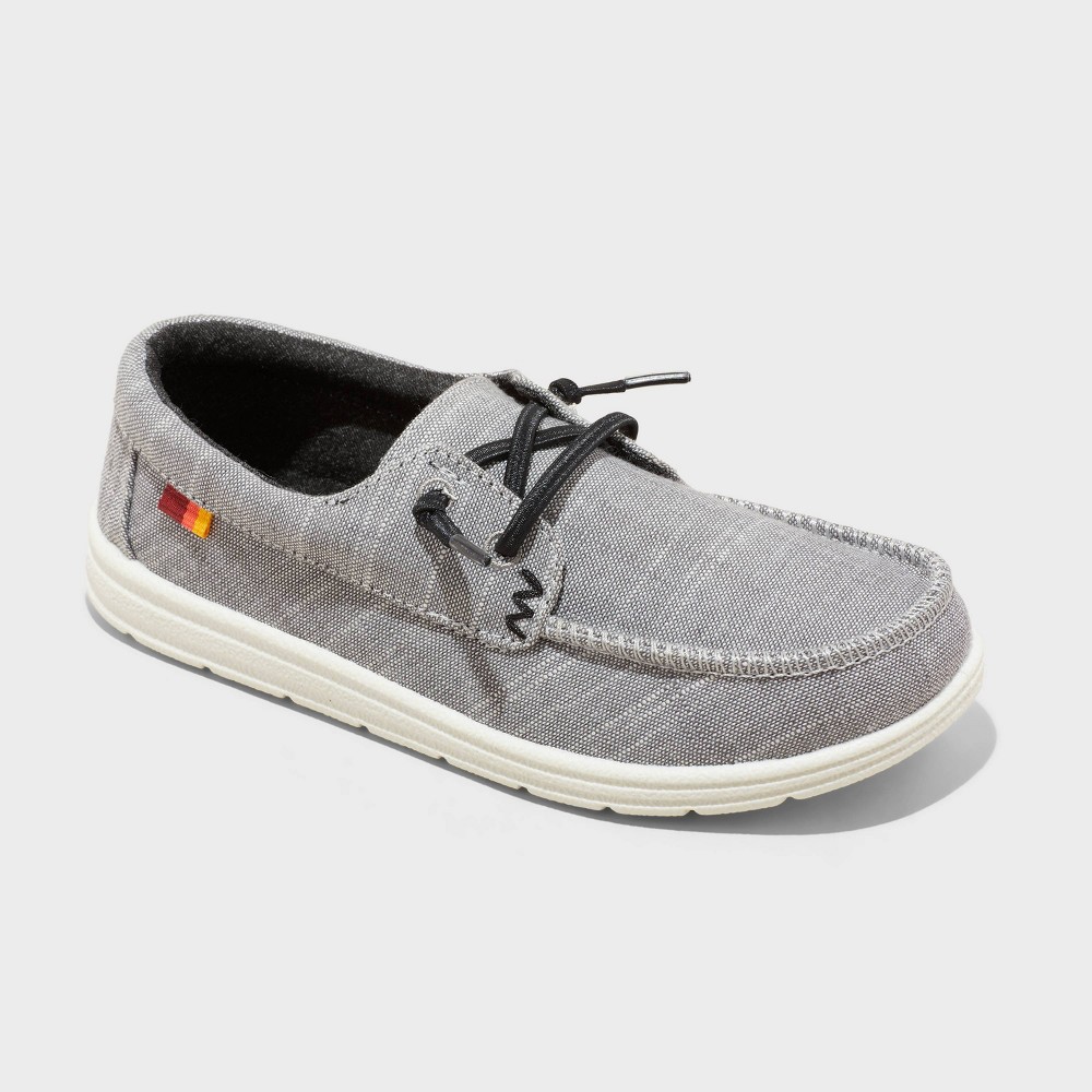 Kids' Briar Slip-On Sneakers - Cat & Jack™ Charcoal Gray 6: Elastic Laces, Canvas, Low Top
