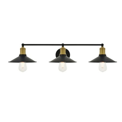Elegant Lighting Etude 3 light brass and black Wall Sconce