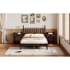 ORRD Full Size Platform Bed with Gourd Headboard, Retro Wood Frame & Slat Support, No Box Spring Needed, Walnut Finish - 3 of 4