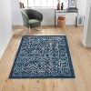Acekool Glamour Charlotte Area Rug Collection, Turkish Wilton Indoor, 100% Polypropylene, Gray or Blue - 2 of 4