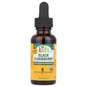 Herb Pharm, Kids, Black Elderberry, Alcohol Free, 1 fl oz (30 ml), Herbal Supplements - 1 of 2
