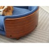 Lirago 30.7" W x 20.08" D x 9.85" H Elevated Dog Bed Pet Sofa Solid Wood Legs Dark Blue Velvet with Removable Bolster Washable Mid Size - 3 of 4