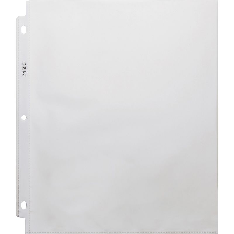 Business Source Sheet Protectors Top Load 3.2 mil 11"x8-1/2" 100/BX Clear 74550, 1 of 2