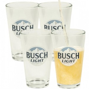 Adult Busch Light Logo 4-Pack 16oz Pint Glass Set - 1 of 4