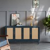 VYNXARIA Handcrafted Rattan Sideboard Cabinet with Adjustable Shelves in Blue - 3 of 4