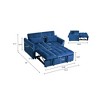 Velvet 3-in-1 Convertible Sleeper Sofa with Pull-Out Bed - 4 of 4