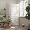 FUFU&GAGA White Wood Storage Cabinet With 4-Shutter Doors Kitchen Pantry - 4 of 4