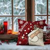 Christmas Pillow Covers 18x18 Set of 4 Red Christmas Decorations Let It Snow Snowman Believe Santa Claus - 4 of 4