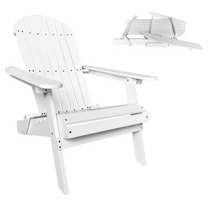 BestMassage Folding Adirondack Chair Wooden Lounger Chair Patio Chair - 1 of 4