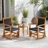 Tangkula 2PCS Patio Rattan Glider Chair w/ Acacia Wood Frame & Wicker Seat Back Armrests - 4 of 4