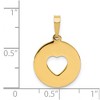 Black Bow Jewelry 14k Yellow Gold Disc with Cut Out Heart Pendant, 15mm - 4 of 4
