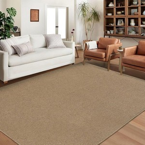 10'× 13' Washable Large Area Rug, Non-Slip, Low Pile, Modern Solid Grey, Stain Resistant Carpet for Living Room, Bedroom, Home Office - 1 of 4
