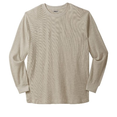 Kingsize Men's Big & Tall Waffle-knit Thermal Waffle Crewneck Tee - Big -  5xl, Heather Oatmeal Beige Long Underwear Top : Target