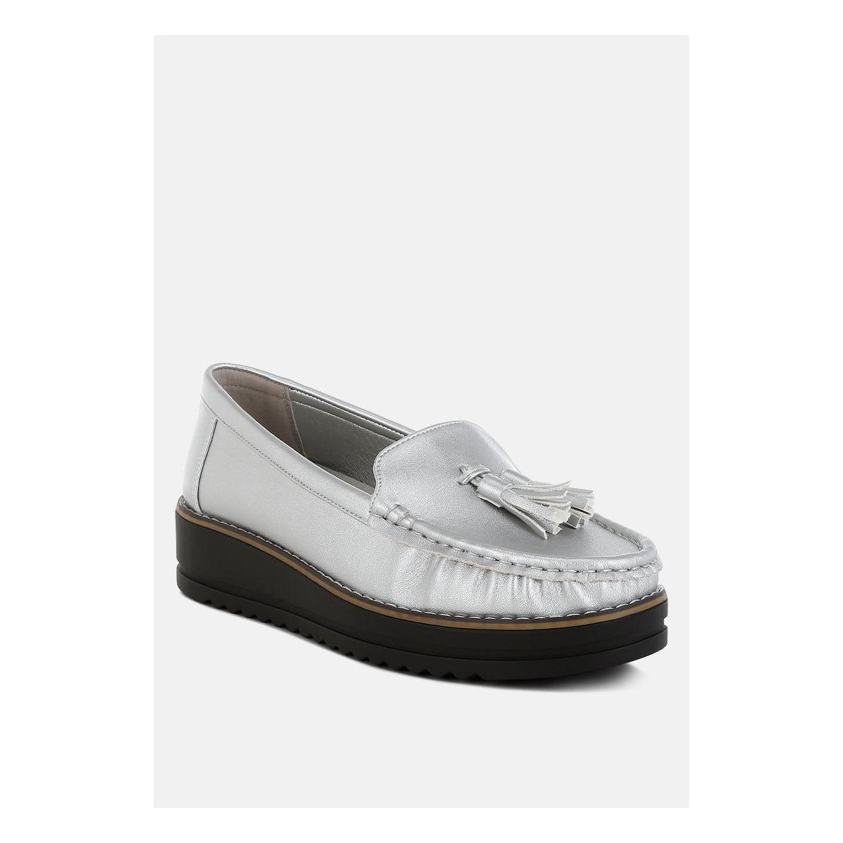 Женские туфли London Rag Womens Larana Metallic Tassel Detail Loafers 9 — фото 2