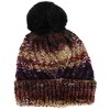 Clear Creek Women's Multi Color Knit Winter Beanie with Synthetic Fur Pom - 2 of 3