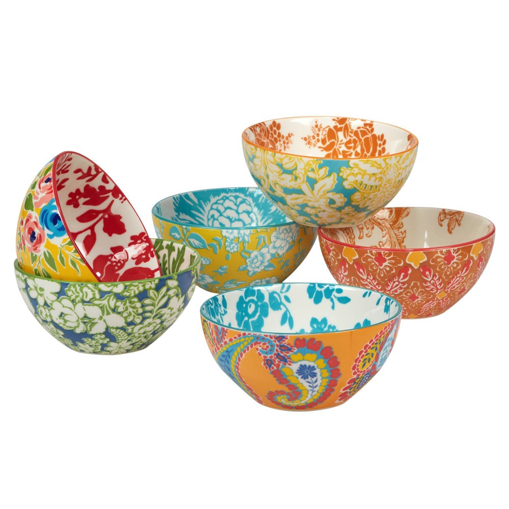 Photos - Other Cookware Certified International Set of 6 Damask Floral All Purpose 26oz Bowls  