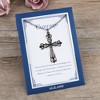 Anna-Kaci Gunmetal Crystal Cross Fashion Necklace with Message Card Envelope Jewelry Gift - 3 of 4