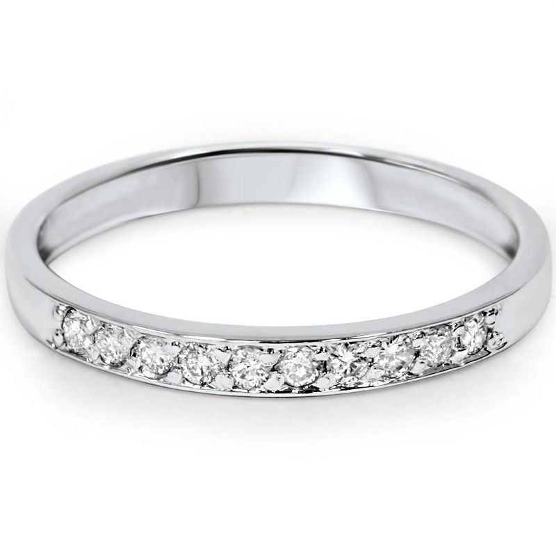 Pompeii3 1/4ct Diamond Stackable Wedding Ring 14K White Gold, 4 of 6