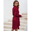 Womens Shirt Dress Long Sleeve Button Down Belted Dresses for Women - 2 of 4