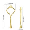 Unique Bargains Crown Shape 2-Tiers Party Dessert Fruit Cake Stand Handle Gold 1 Set - 2 of 4