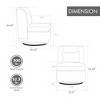 Vynxaria 25.2 Inch Beige Chenille Accent Chairs, Armless 360° Swivel Metal Base, Comes with Pillow, Ideal for Home & Office - 4 of 4