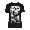 Seven Times Six The Mandalorian Shirt Men's Grogu Wherever I Go He Goes Short Sleeve Tee Black - 4 of 4