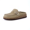 CUSHIONAIRE Women's Hobby Genuine Leather Cork Footbed Clog with Comfort, Arch Support, Buckle Strap, Slip-On Mules - 2 of 4