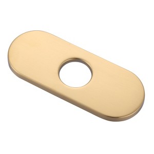 WOWOW 6.3 in. x 2.5 in. x 0.3 in. Stainless Steel Bathroom Sink Faucet Hole Cover Deck Plate Escutcheon in Gold - 1 of 4
