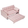 Airsurfer Modern Velvet 3-in-1 Convertible Sofa Bed ¨C Pull Out Love Seat with Pillows & Side Pockets for Living Room - 2 of 4