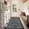 Acekool Washable Area Rug, Non-Slip Floral Botanical Carpet, Soft Low Pile Throw Rug for Living Room Bedroom Kitchen, Stain Resistant - 2 of 4