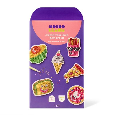 6ct Food Gem Art Sticker Craft Kit- Mondo Llama™