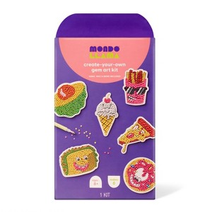 6ct Food Gem Art Sticker Craft Kit- Mondo Llama™ - 1 of 4