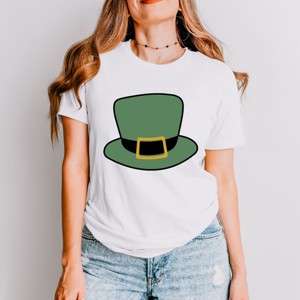 Simply Sage Market Leprechaun Hat Short Sleeve Tee - M - White - 1 of 4