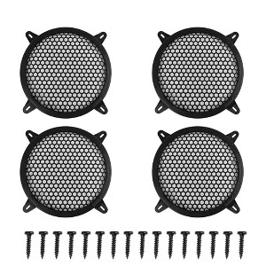 Unique Bargains Grill Cover Mesh Protector Car Speaker Cover Woofer Subwoofer Grill Black 8" 4Pcs - 1 of 4