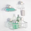 iDESIGN Metro Rustproof Aluminum Turn and Lock Suction Bathroom Shower Caddy Basket Silver: Steel Organizer Rack - 3 of 4
