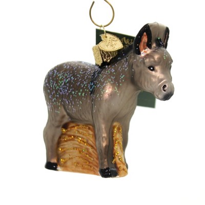 Old World Christmas 3.0" Donkey Ornament Gentle Patience  -  Tree Ornaments