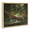 Stupell Industries Girl Reading Book Hammock Classic Vintage Painting Floating Frame Canvas Art - 2 of 4