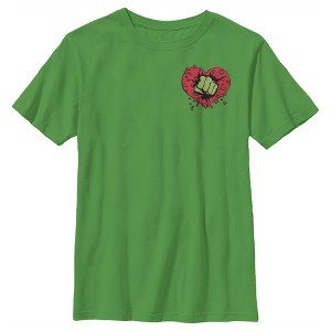 Boy's Marvel Hulk Heart Smash Pocket T-Shirt - 1 of 4