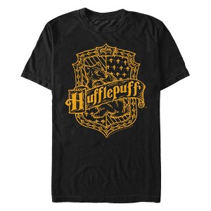 Men's Harry Potter Hufflepuff Lined Crest T-Shirt - 1 of 4