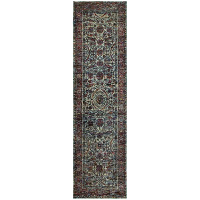 Oriental Weavers Andorra 6846B Blue/ Purple Indoor Area Rug - 2'3" x 8'