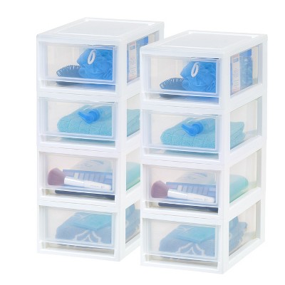 Iris Usa 8 Pack 6 Qt. Stackable Plastic Storage Drawer, Organizer With ...