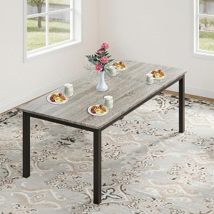 GustoWave Industrial Dining Table for 6-8 People, with Metal Legs - 1 of 4