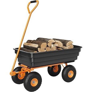 Garden Cart, Graden Dump Cart, Yard Utility Wagon with 180° Adjustable Handle, All Terrain Tires & Quick Release System - 1 of 4