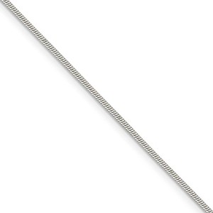 Black Bow Jewelry 1.2mm Sterling Silver, Round Solid Snake Chain Necklace - 1 of 4