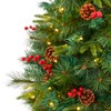 Nearly Natural 6-ft Mixed Pine Artificial Christmas Tree with 250 Clear LED Lights, Pine Cones and Berries - 3 of 4