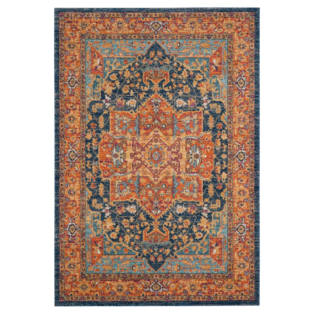 4'x6' Medallion Loomed Area Rug Orange - Safavieh