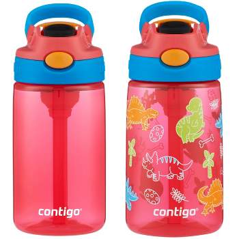 Contigo Kid's 14 oz. Plastic Water Bottle with Redesigned Autospout Straw 2-Pack